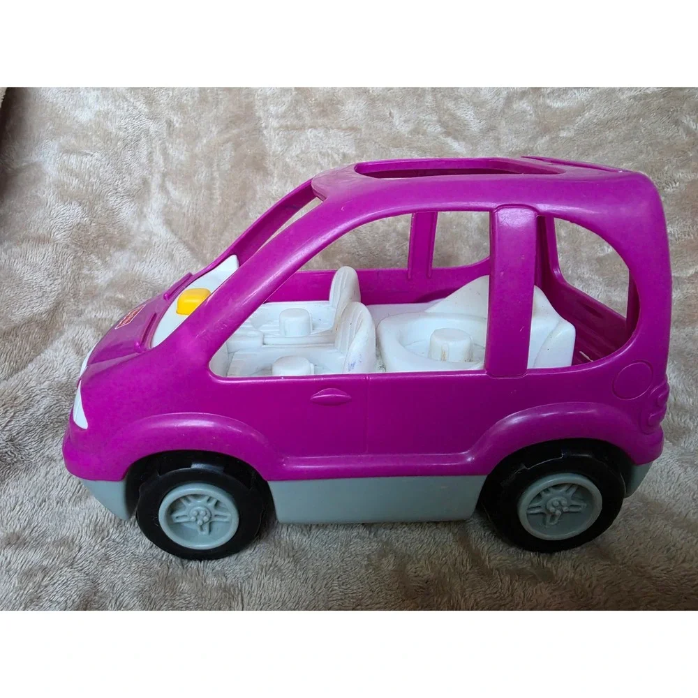 Fisher-Price Little People Purple SUV Car with 3 Figures Boy Man Baby Toy Set